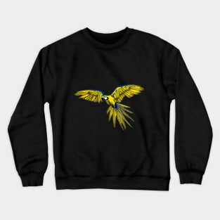 Blue And Yellow Macaw Drawing Crewneck Sweatshirt